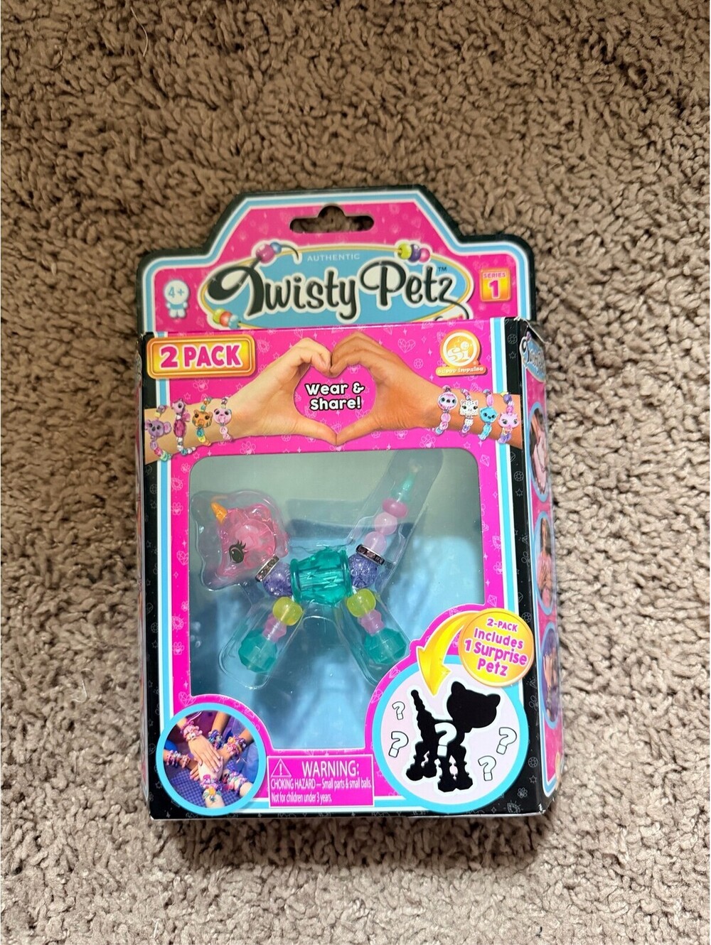 Twisty Petz Series 1 Pink Unicorn Bracelet 2 Pack with Surprise Pet